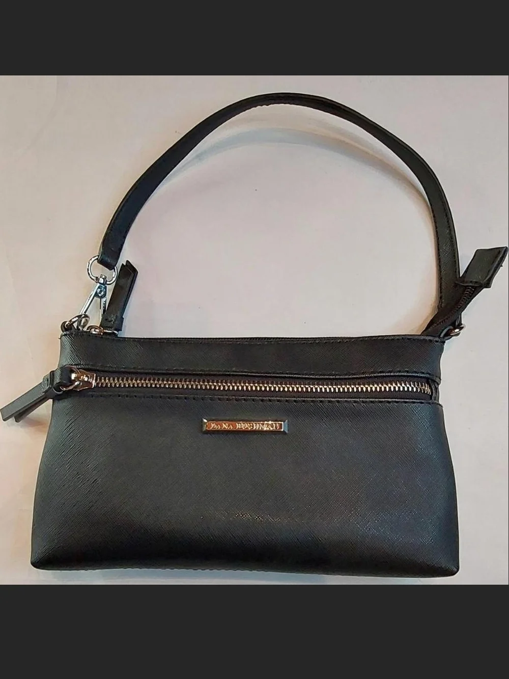 Dana Buchman Black Saffiano Convertible Wristlet Shoulder Bag - Like New